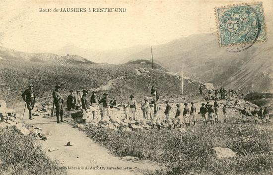 Ligne Maginot - CAMP de RESTEFOND (Casernement) - Construction de la route de Jausiers par les Chasseurs Alpins en 1932