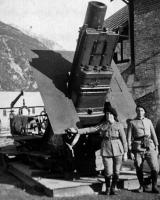 Ligne Maginot - Mortier SCHNEIDER Creusot de 280 mm mle 1914 - L'une des pièces ayant tiré sur le Fort du Chaberton