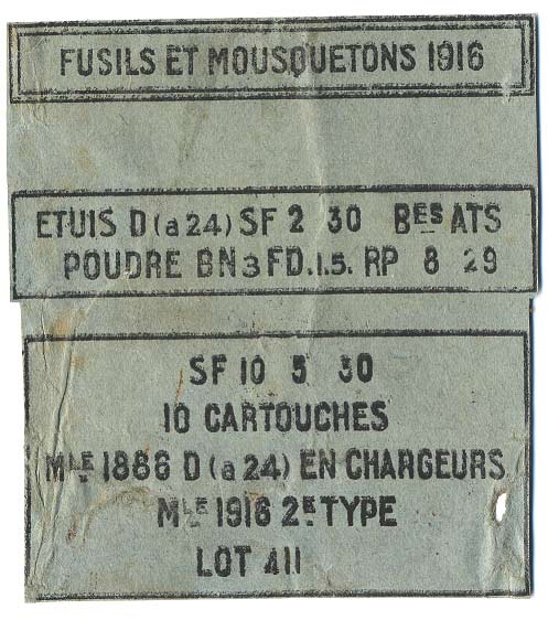 Ligne Maginot - Exemple d’impression pour armes à chargeur de 5 coups - Exemple d’impression pour armes à chargeur de 5 coups
A noter qu’il s’agit  de cartouches à balle Mle 1886 D à amorce Mle 1924 A