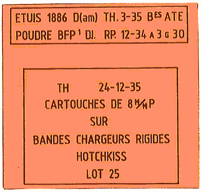 Reproduction d’impression d’un empaquetage pour 2 bandes rigides de cartouches à balle perforante 