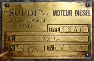 Ligne Maginot - Moteur SUPDI 1 SAE - Plaque d'identification du type
(Abri du Bichel Sud)