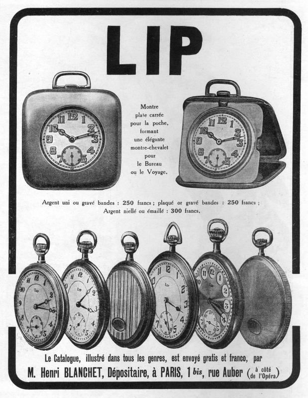 Ligne Maginot - Publicité pour  la société LIP - Parue dans L'Illustration n° 4219 du 12 janvier 1924