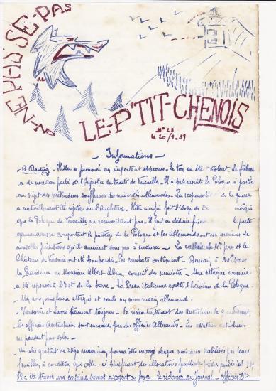 Ligne Maginot - LE CHESNOIS - CHENOIS - (Ouvrage d'artillerie) - Programme de soirée du club d'animations de l'ouvrage