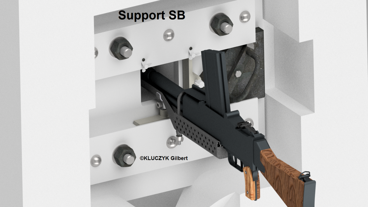 Ligne Maginot - Créneau pour FM type A - Support SB - Créneau pour FM équipé du support SB 