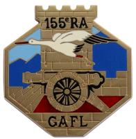 Ligne Maginot - Insigne du 155° RAP - GAFL -  L'insigne des 2° et 3° groupes du 155° RAP formant le Groupement d'Artillerie de Forteresse de la Lauter (GAFL)
