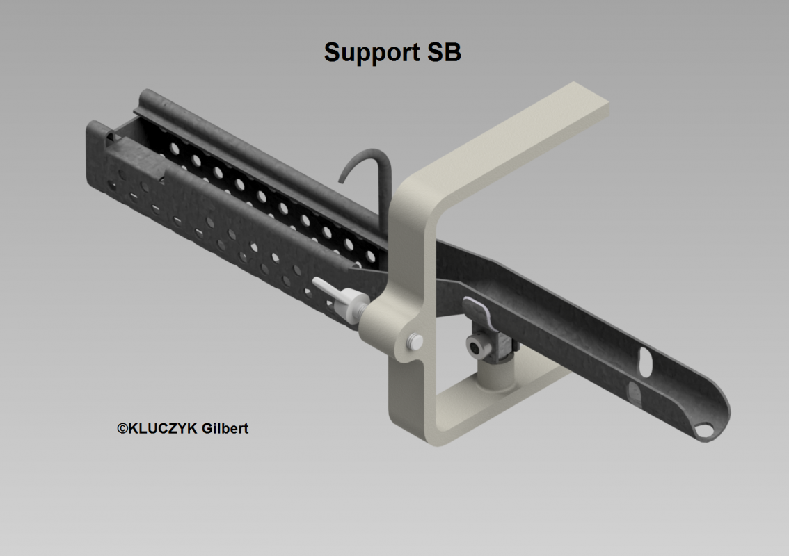 Ligne Maginot - Support SB pour créneaux type A - Le support type SB avec le support de l'arme