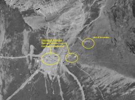 Ligne Maginot - ARRONDAZ - (Abri) - Les deux saignées d'accès à l'abri sont visibles sur cette photo aérienne de 1939.