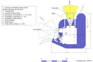 Ligne Maginot - Plan de la casemate SFAM pour mitrailleuse - Plan de la version à gauche de la casemate SFAM pour mitrailleuse