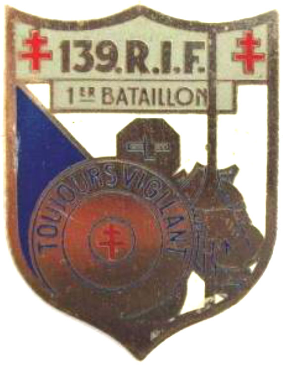 139° Régiment d'Infanterie de Forteresse - 1° Bataillon