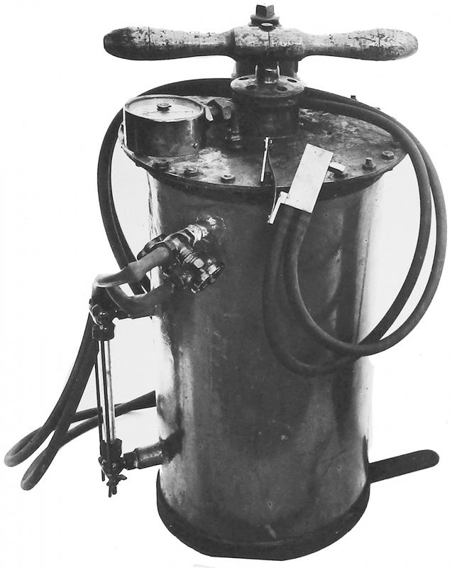 Ligne Maginot - Pulverisateur Maréchal - Prototype de pulvérisateur testé  par la MAC pour les essais de refroidissement des mitrailleuses Reibel. 