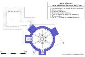 Ligne Maginot - Cuve pour canon de 65 mm - 