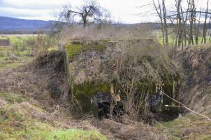 Ligne Maginot - OLTINGUE SUD 3 - (Blockhaus pour canon) - Façade coté Nord avec l'entrée Munitions et matériel.