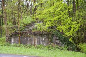 Ligne Maginot - GRUNHUTTE 1 - (Blockhaus pour canon) - Abri d'intervalle, dont il ne reste que le mur nord et une parti du toit