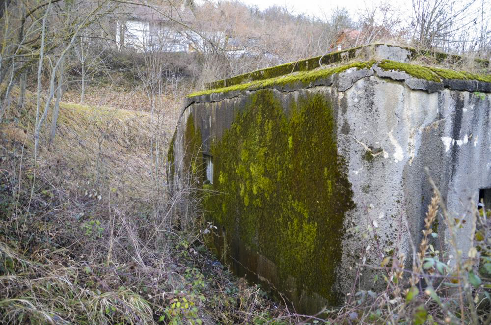 Ligne Maginot - OLTINGUE SUD 3 - (Blockhaus pour canon) - Façade Ouest avec le seul créneau pour FM