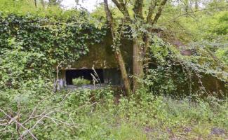 Ligne Maginot - CARREFOUR 237 - (Blockhaus pour canon) - Vue sur le créneau de tir, et en arrière plan l'entrée matériel