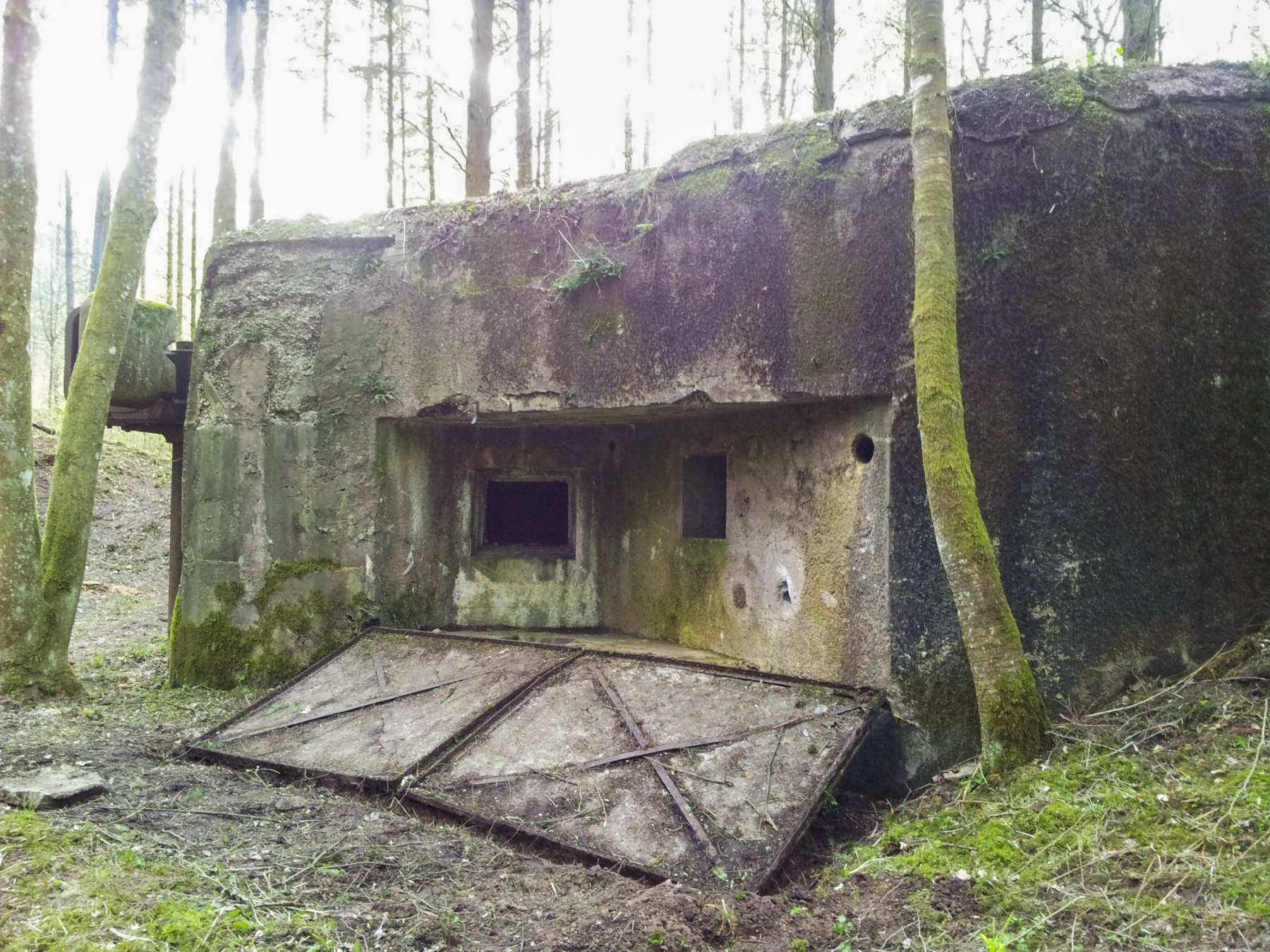 Ligne Maginot - WINECKERTHAL EST - (Casemate d'infanterie) - La casemate avec les panneaux destinés à masquer les créneaux de la façade.