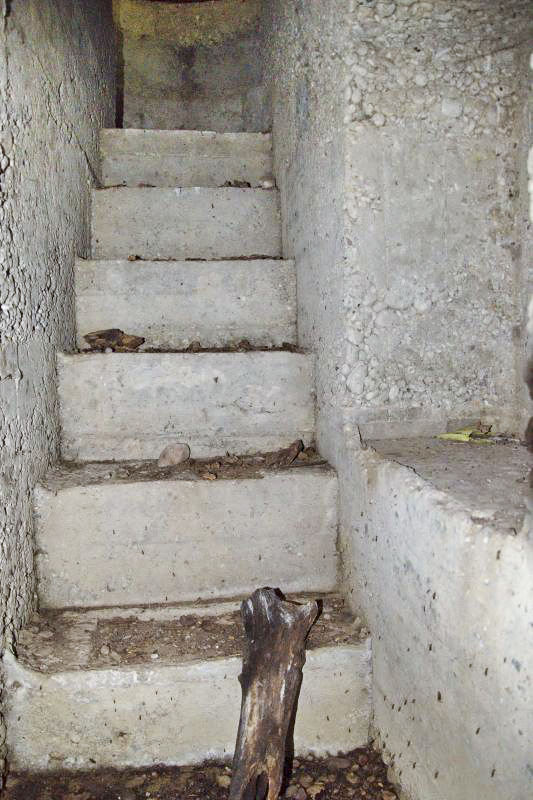 Ligne Maginot - PA KEMBS SUD 3 - (Blockhaus pour arme infanterie) - Escalier menant à la coupole et niche à munitions à droite