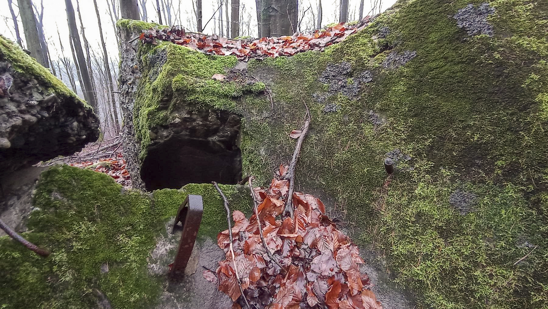 Ligne Maginot - PFAFFENBRONN - O96 - (Observatoire d'artillerie) - Une partie du créneau observatoire avec un support pour équipement optique