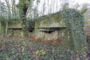 Ligne Maginot - OBSERVATOIRE Est des CERISIERS ( Blockhaus pour arme infanterie ) - Vue d'ensemble de la chambre de tir coté sud, avec sa façade en échelons refusés et son orillon de protection 