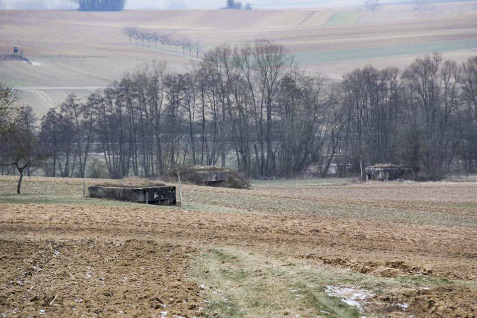 Ligne Maginot - Blockhaus de Heckenmuehle - Les blockhaus de Heckenmuehle vus depuis la casemate de Hoffen Ouest