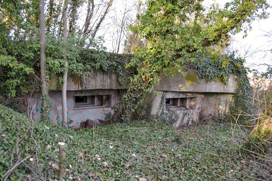 Ligne Maginot - Blockhaus des Cerisiers - EST - Les deux créneaux pour mitrailleuses coté sud