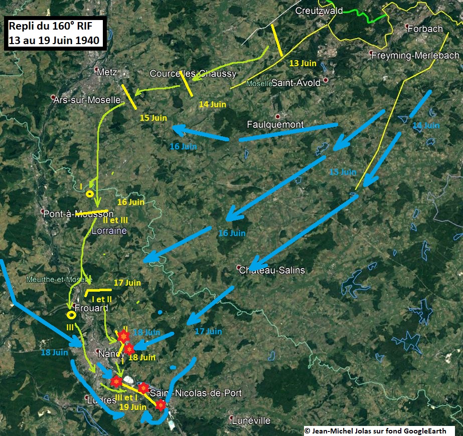 Ligne Maginot - Repli du 160° RIF - 