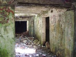 Ligne Maginot - ELZANGE - (Camp de sureté) - Les ruines du camp
Couloir d'accès aux caves d'un des baraquements.