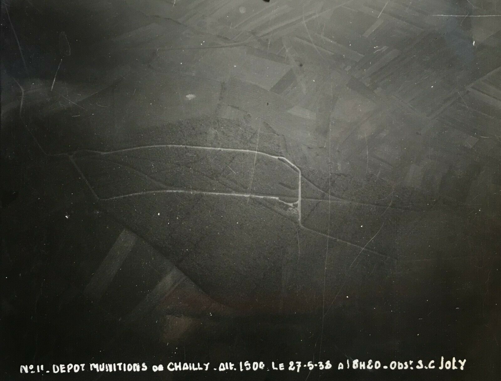 Ligne Maginot - VERGERS DE CHAILLY - (Dépôt de Munitions) - Photo aérienne de l'emprise du dépôt 
Mai 1938