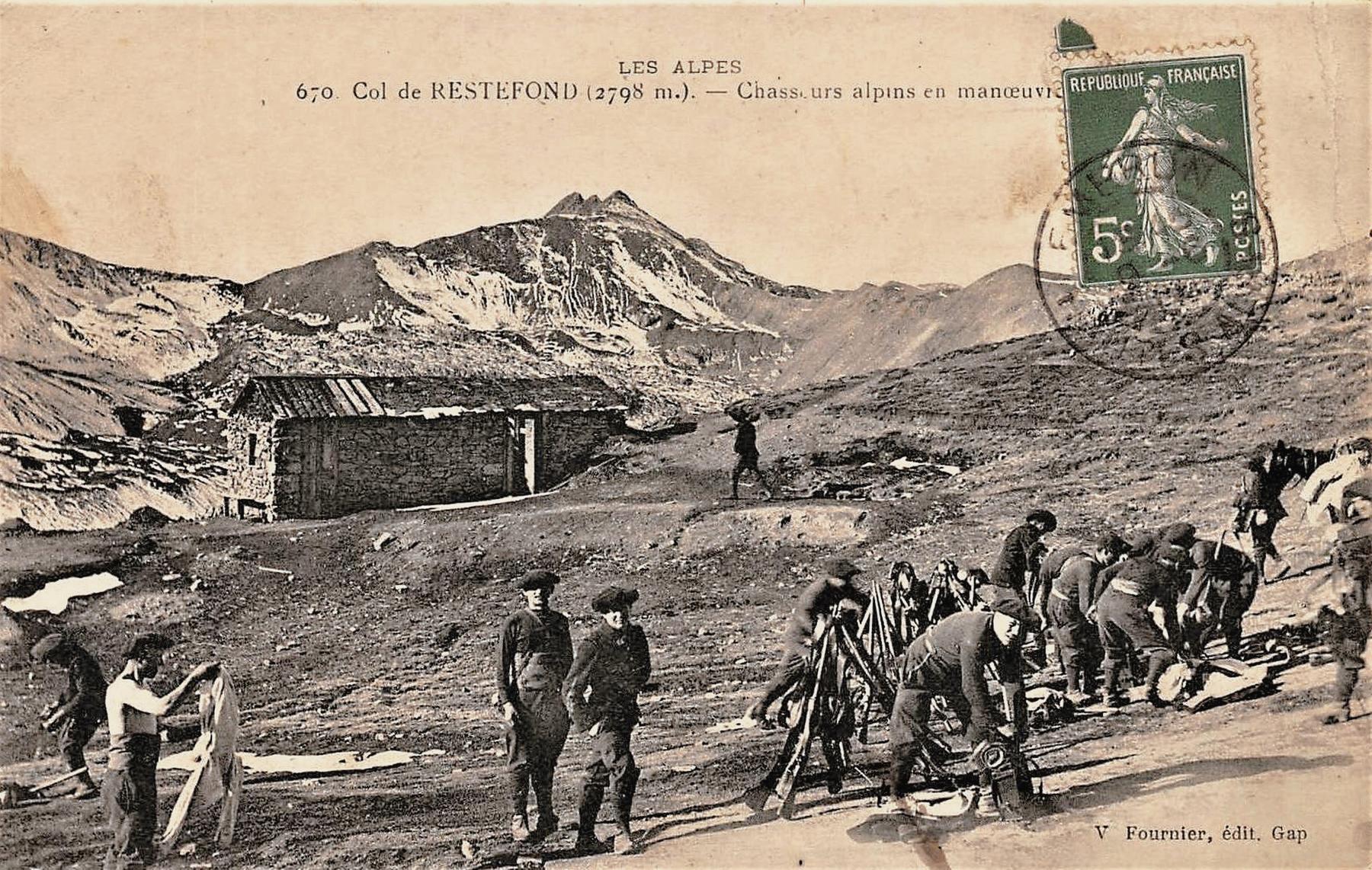 Ligne Maginot - CAMP DE RESTEFOND - (Casernement) - Col de Restefond - Chasseurs alpins en manoeuvres