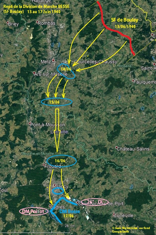 Repli de la DM BESSE - 13 au 17 Juin 1940