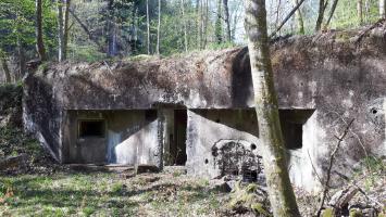 Ligne Maginot - TRAUTBACH OUEST - (Blockhaus pour arme infanterie) - Vue vers l'entrée et le créneau Ouest