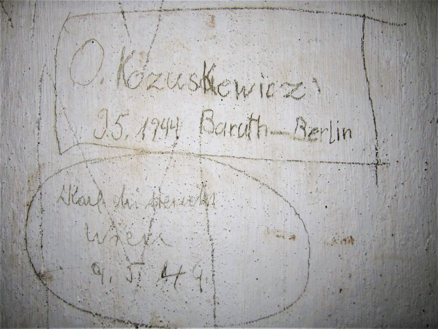 Ligne Maginot - M14 - GUNSTHAL 2 - (Blockhaus pour arme infanterie) - Graffiti de soldats allemands daté du 9/5/1944