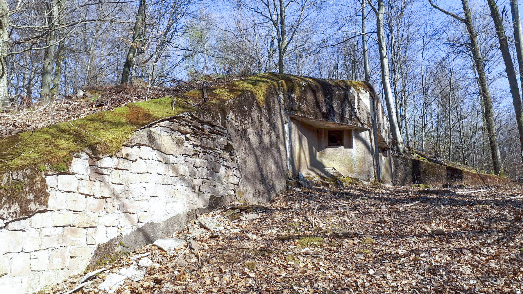 Ligne Maginot - NONNENHARDT N°2 - (Blockhaus pour arme infanterie) - Mur de soutènement et chambre de tir FM principal