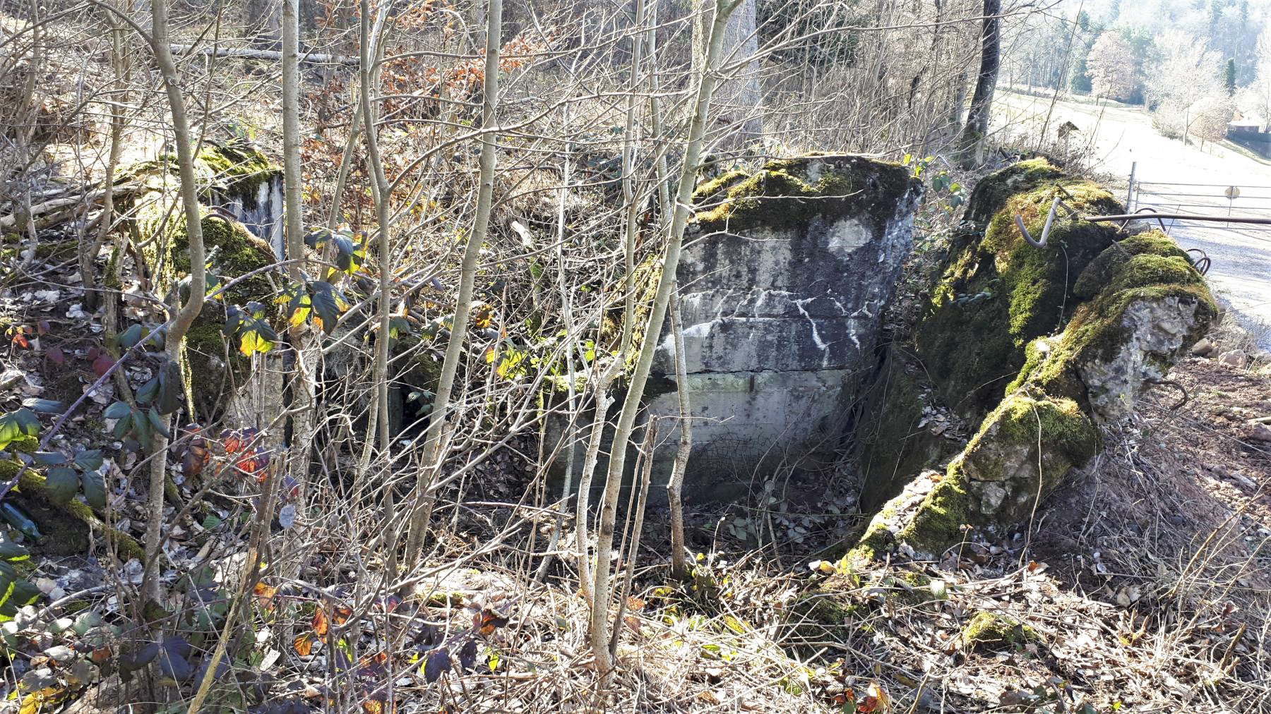 Ligne Maginot - FM85 - WELSCHHOF SUD EST - (Blockhaus pour arme infanterie) - Le bloc ruiné, coté face ou se trouvait les 2 créneaux