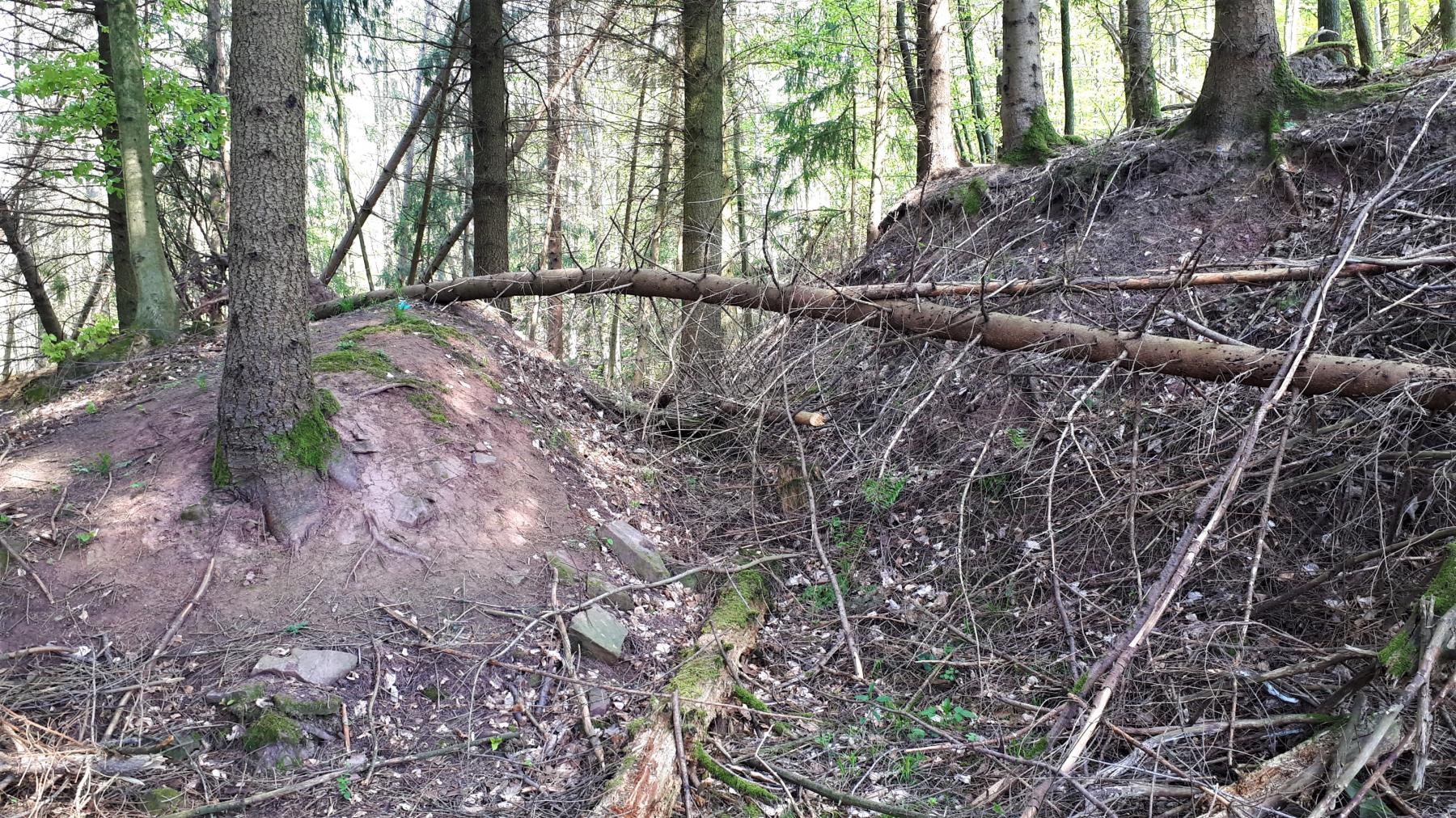 Ligne Maginot - NONNENHARDT (II°BON 165° RIF) - (PC de Quartier) - Tranchée donnant dans la carrière