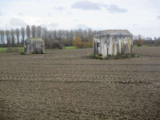 Ligne Maginot - BEF 681 - ROBREUX OUEST - (Blockhaus pour arme infanterie) - Blockhaus Robreux Ouest (à gauche) et Blockhaus Robreux Est (à droite) situés dans leur environnement.