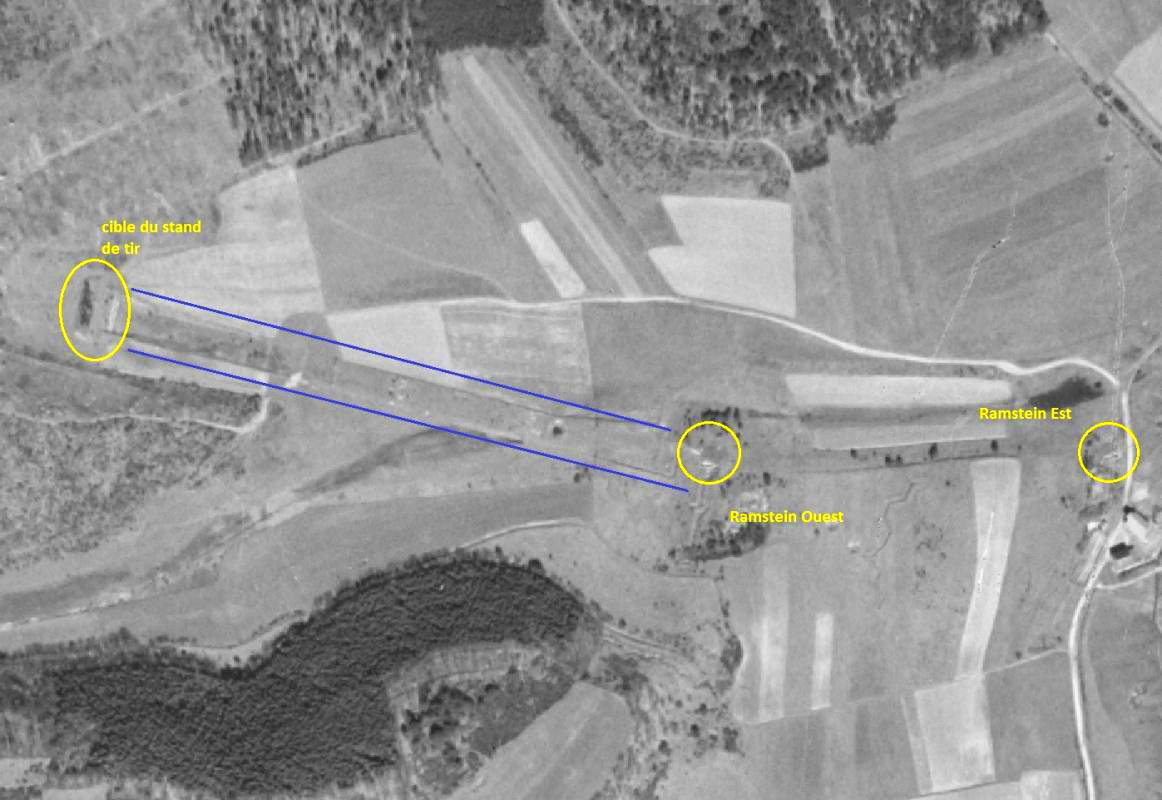 Ligne Maginot - RAMSTEIN Ouest (Stand de tir) - La trace du stand de tir est visible en 1951.