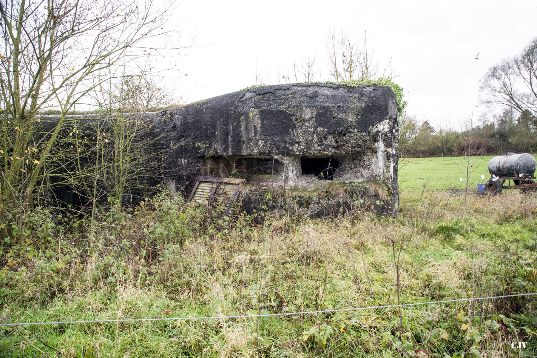 Ligne Maginot - RUBIS - (Blockhaus lourd type STG / STG-FCR - Double) - Observatoire, vue extérieure.
Le créneau de gauche est presque complètement obstrué