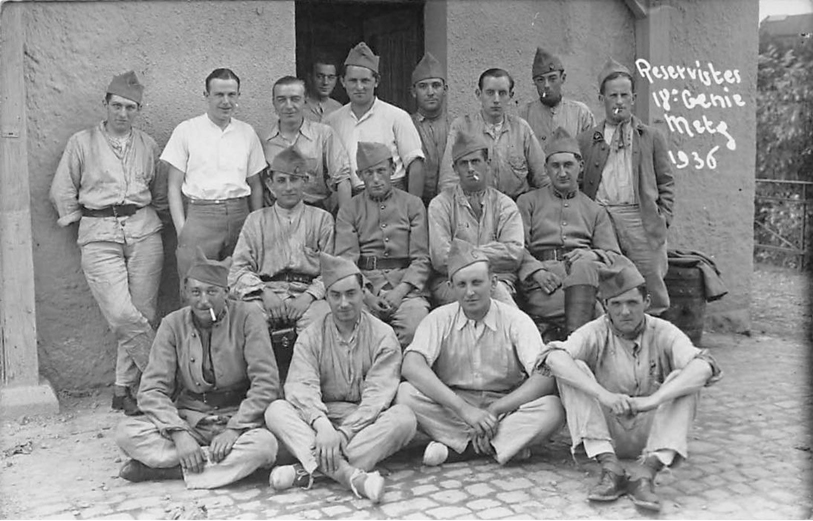 Ligne Maginot - 18° Régiment du Génie - Photo de réservistes 1936