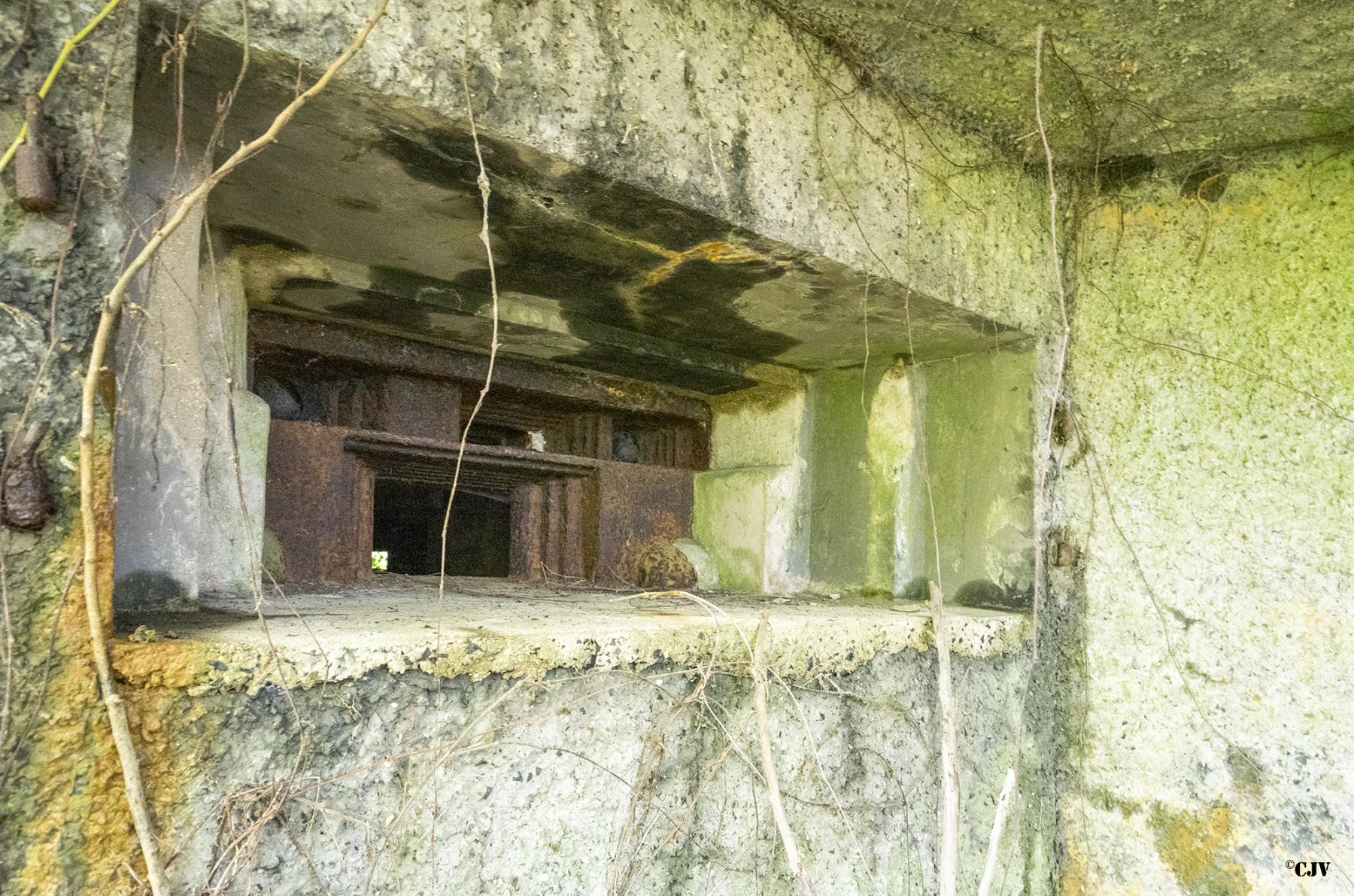 Ligne Maginot - B499 - PETITE AUNELLE - (Blockhaus pour canon) - Créneau Est avec trémie