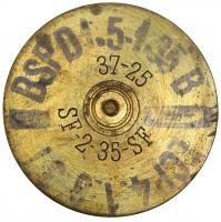 Ligne Maginot - Cartouche de 37 mm - Identifcation - Douille de 37mm Mle 1925 de Marine conforme au tracé N°14095C à TPAF Mle 1933 comportant son marquage de chargement au nitrate d’argent