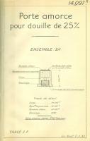 Ligne Maginot - Porte-amorce pour étui de 25 mm – Tracé N° 14097R - 