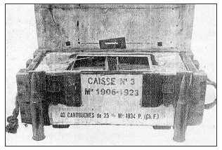 Ligne Maginot - Exemple de caisse N°3 de 40 cartouches à balle Mle 1934 P (Ch.F) - 