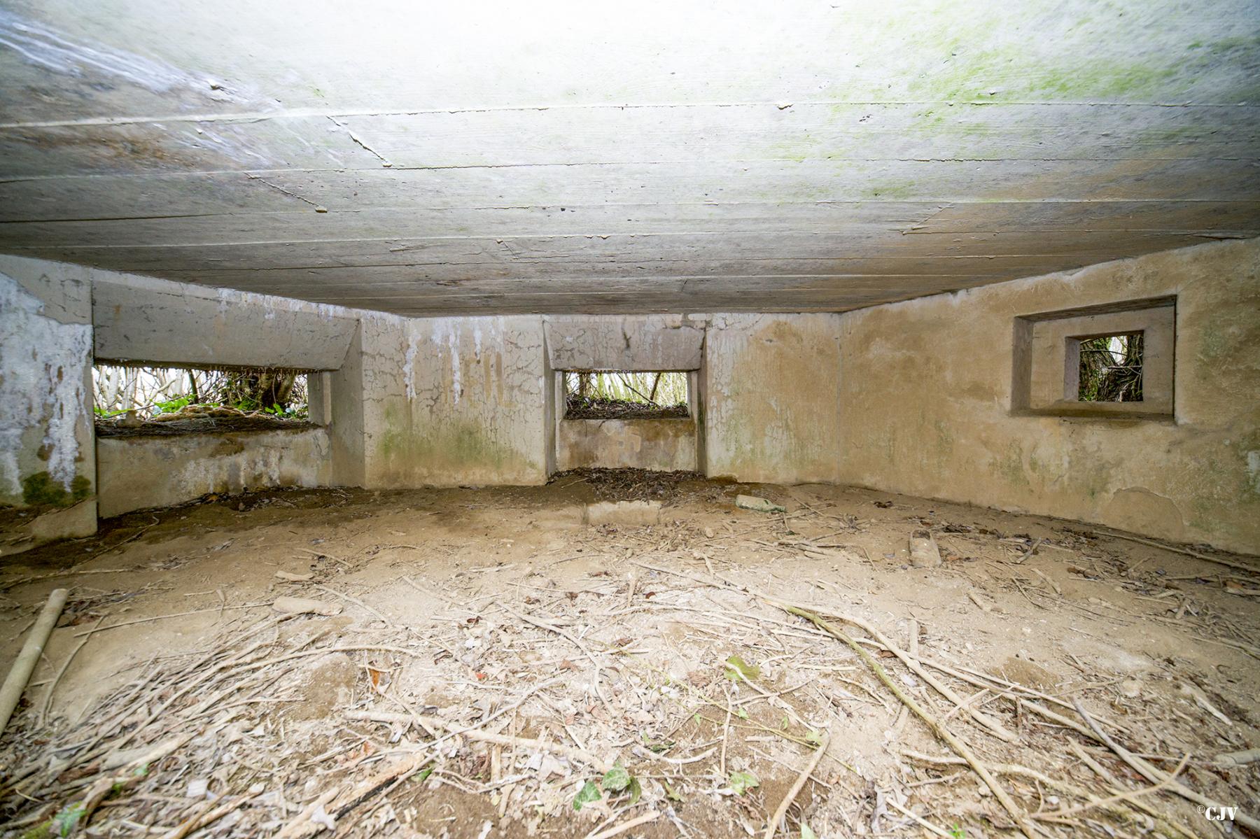 Ligne Maginot - B636 - BOIS D'ELESMES - (Blockhaus pour canon) - L'intérieur
La taille des créneaux est different