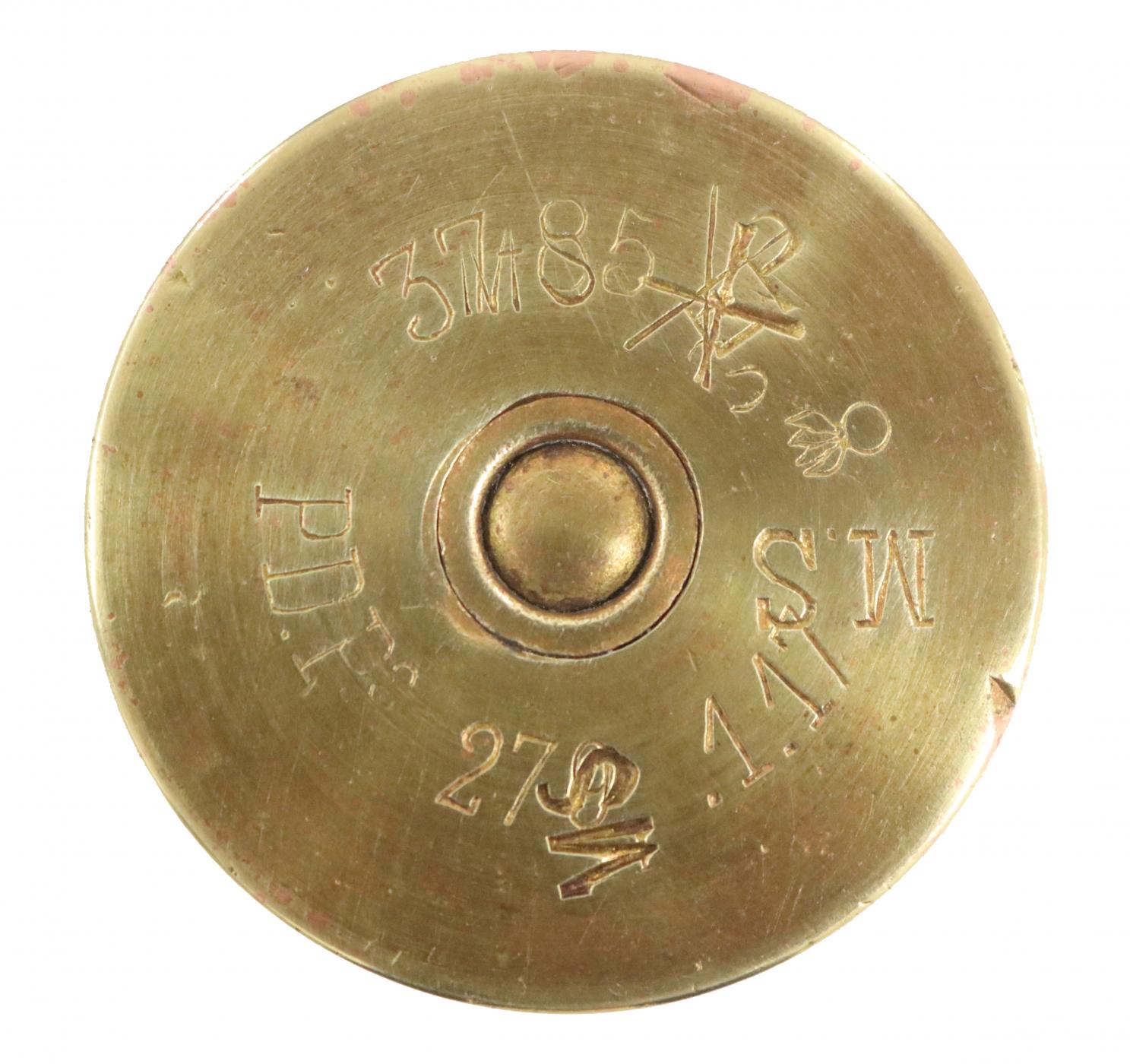 Ligne Maginot - Munition de 37 mm mle 1885 - Culot 37-85 à 4 surcharges 
1EP et 3 MS