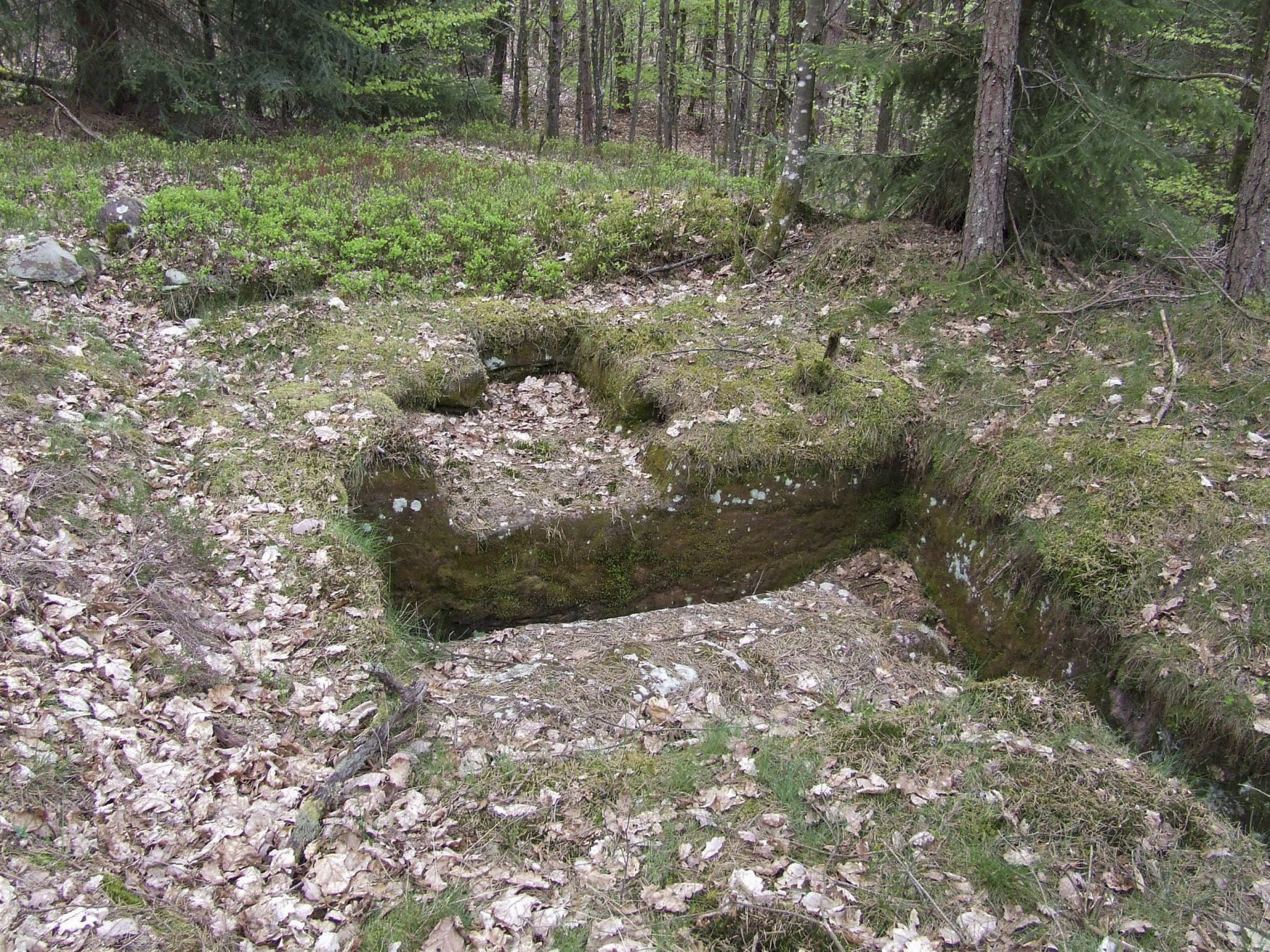 Ligne Maginot - ERBSENTHAL - La cuve pour FM taillée dans le grès