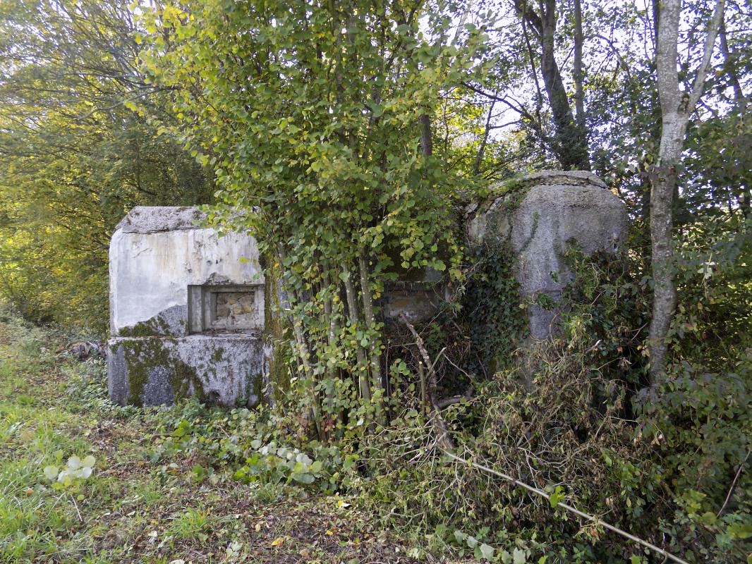 Ligne Maginot - 303 - CANAL DES ARDENNES - (Blockhaus pour arme infanterie) - Face droite, les deux créneaux Hotchkiss