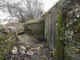 Ligne Maginot - BB25-B - WINDBERG - MAYA - (Blockhaus pour arme infanterie) - L'accès au blockhaus avec à gauche une niche de tir pour FM.