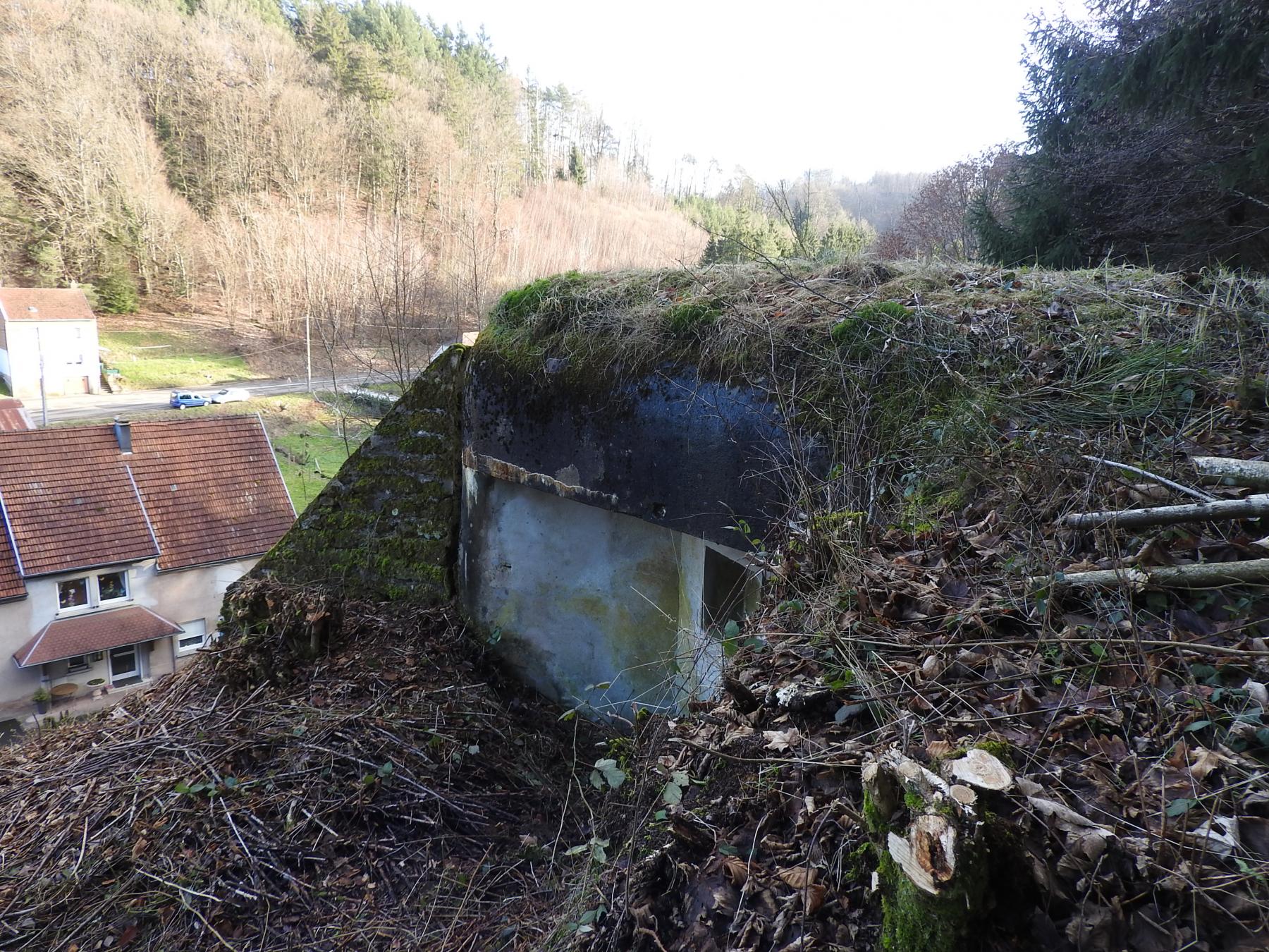 Ligne Maginot - FROHMUEHL OUEST - (Blockhaus pour arme infanterie) - La façade de tir vers le carrefour.