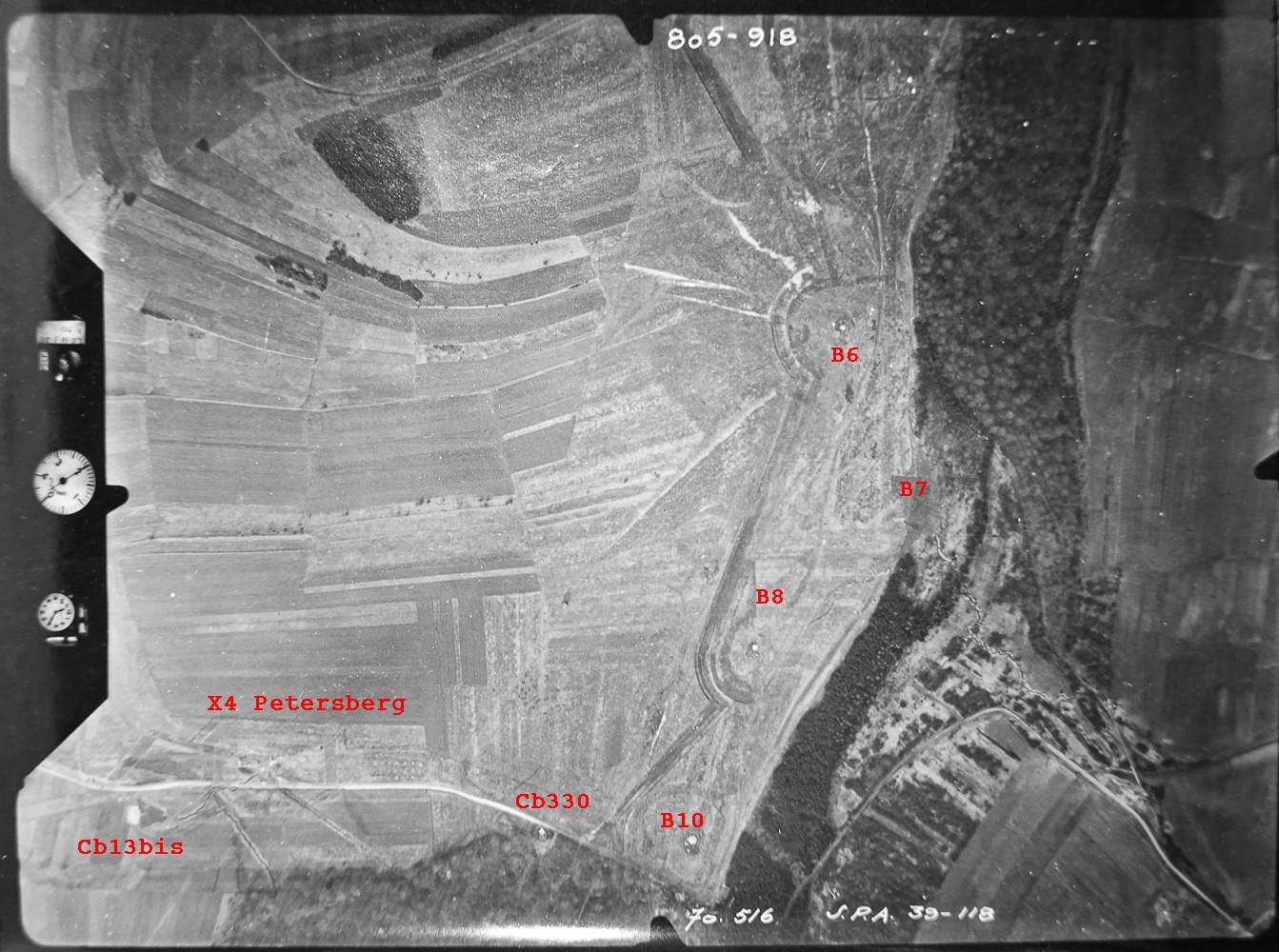 Ligne Maginot - MOLVANGE - A9 - (Ouvrage d'artillerie) - Vue aérienne du 10 mars 1940
Mission 66 - Alt 2000